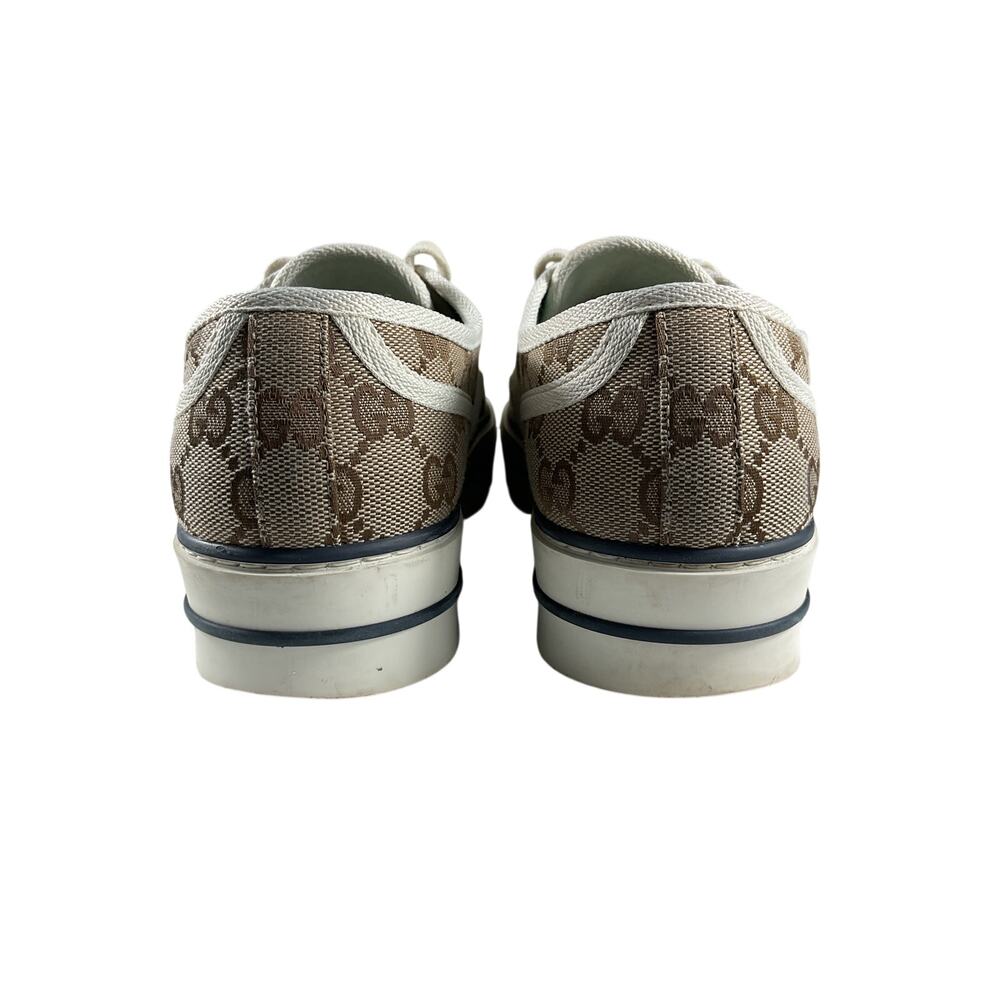 Gucci 'Gg' Brown Textile Tennis Sneakers Size 8 - Picture 5 of 16